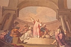2 Stephanuspredigt, Altarraumdeckenbild
